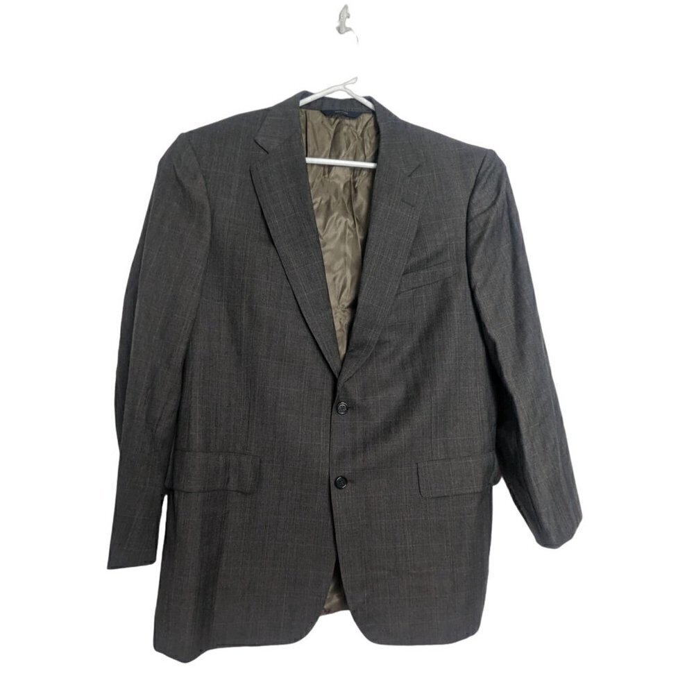 Brooks Brothers Wool Men's Grey Sport Jacket Blazer 2 Button Made in USA 44 LONG